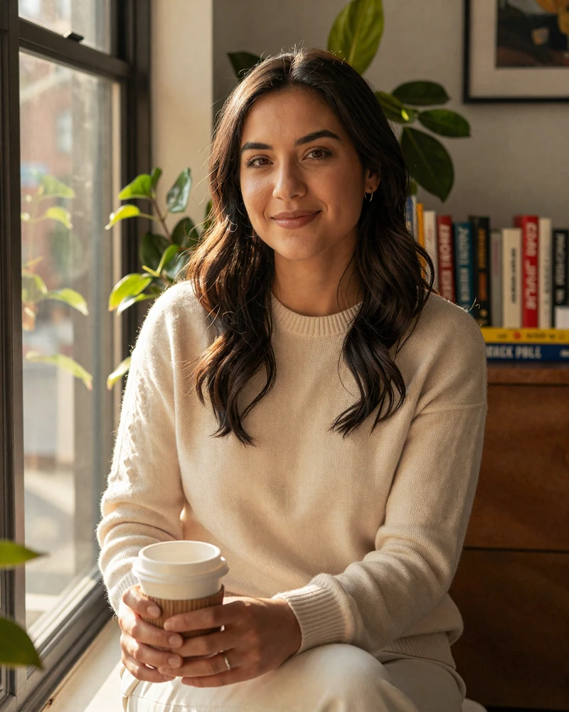 Verified Licensed Practical Nurse on MedMatch Dating photographed at her sunlit Brooklyn apartment