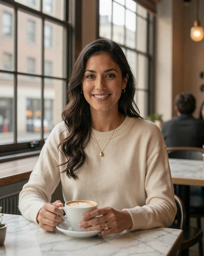Verified respiratory therapist on MedMatch Dating photographed at a Chicago lifestyle cafe